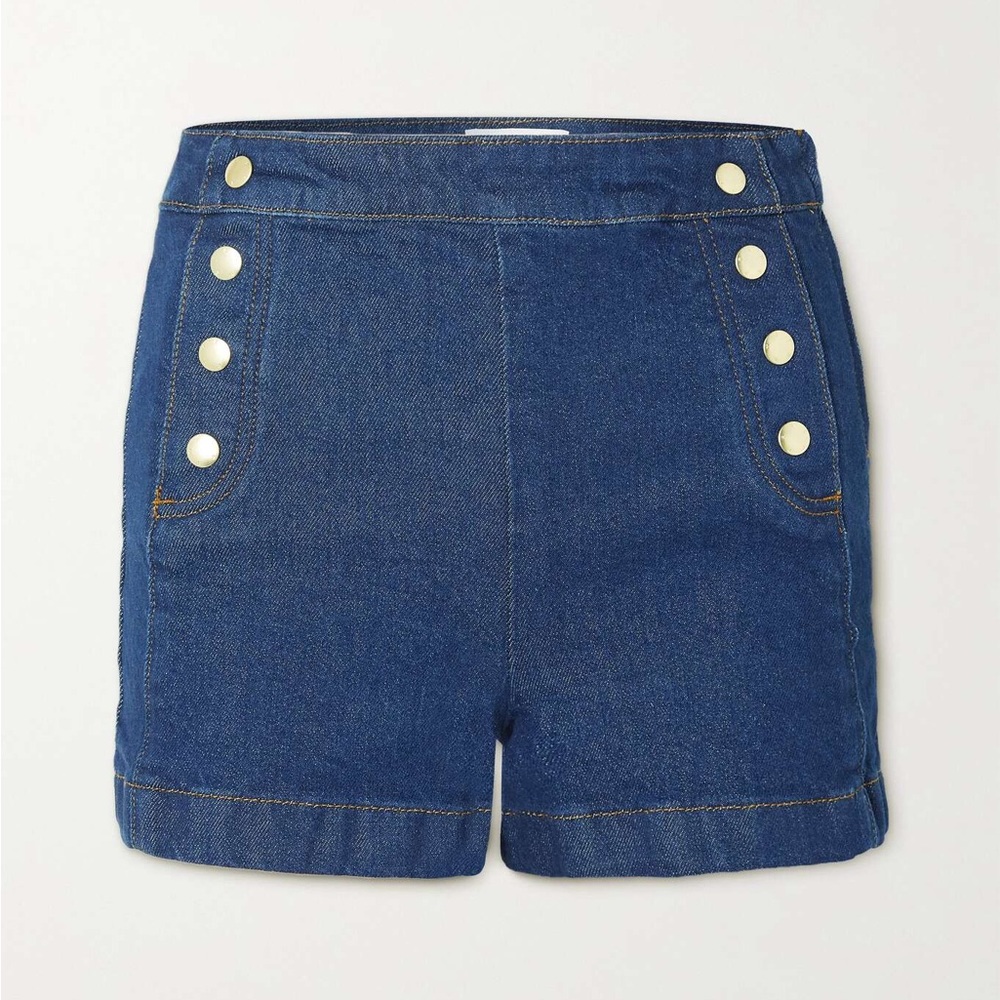FRAME Sailor Button-Embellished Shorts Adele
